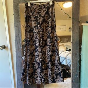Patterned Wide Leg Pants